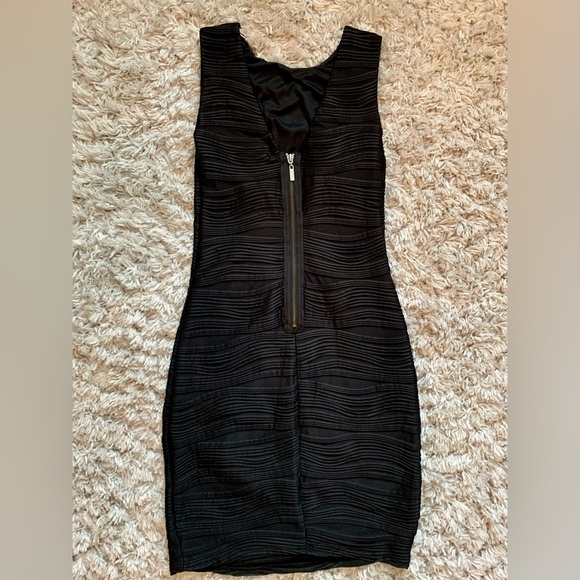 B.Darlin Black Sleeveless Dress Mini Bodycon Ribbed - Picture 3 of 5